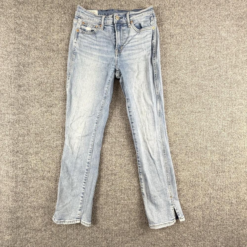 Gap 1969 Vintage Slim Jeans Womens 4 27‎ Light Wash Mid Rise Straight Slit Hem